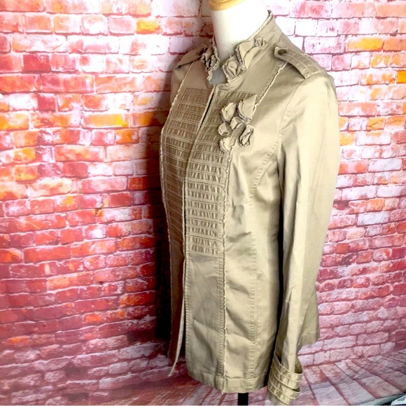 White House Black Market Jackets & Blazers - White house Black Market Khaki Tan  Twill Military Style Jacket